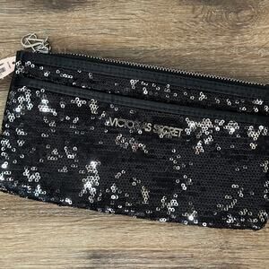 NWT Victoria's Secret - Black & Silver Sequin Clutch